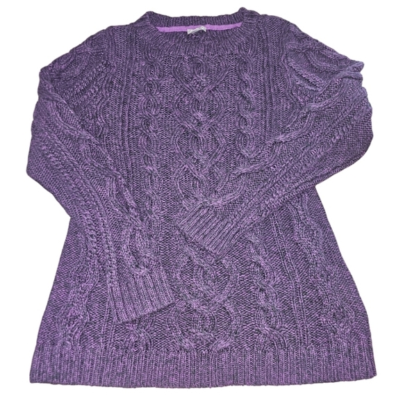 J.Jill Cable Knit Chunky Cotton Sweater Thick Whimsigoth Goth Halloween M Long - Picture 1 of 7